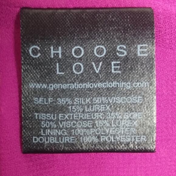 Generation Love Peggy Lurex Blouse & Selena Maxi Magenta Skirt Silk Blend Small - Picture 12 of 14